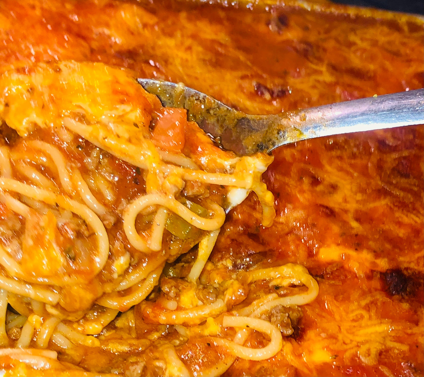 1/2 a pan of Spaghetti