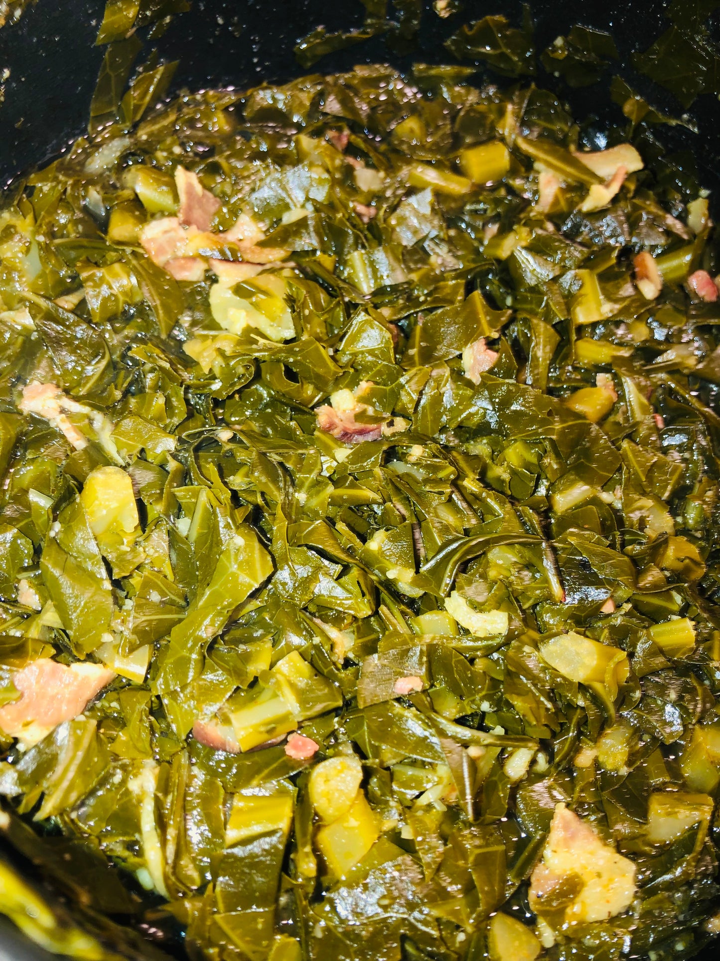 1/2 a pan of Collard Greens